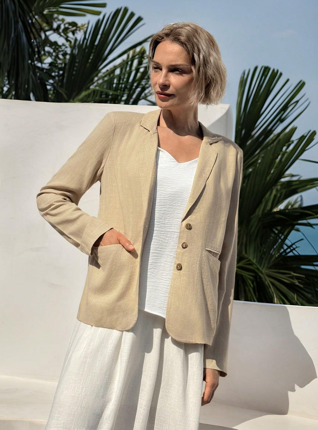 Femme Letvægts Bomuldsblazer Stilla