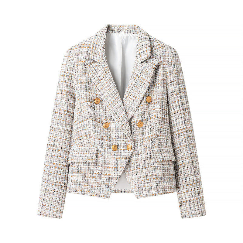 Dame Skræddersyet Dobbeltknap Blazer og Shorts Sæt Stilla