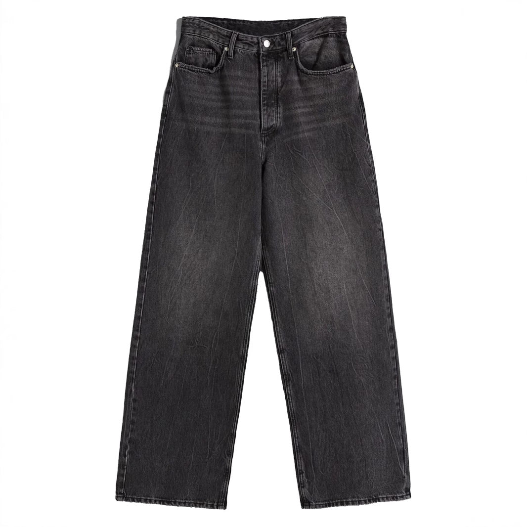 Dame brede højtaljede jeans med elegant snit Stilla
