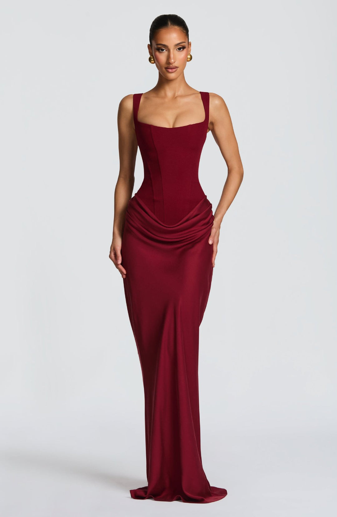 Dame Elegant Maxikjole med raffineret draperingseffekt Skovae