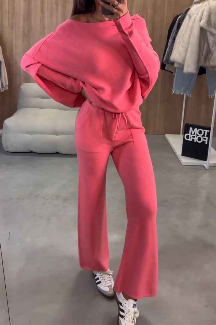 Dame Loungewear-sæt med bredtop og behagelige bukser Stilla