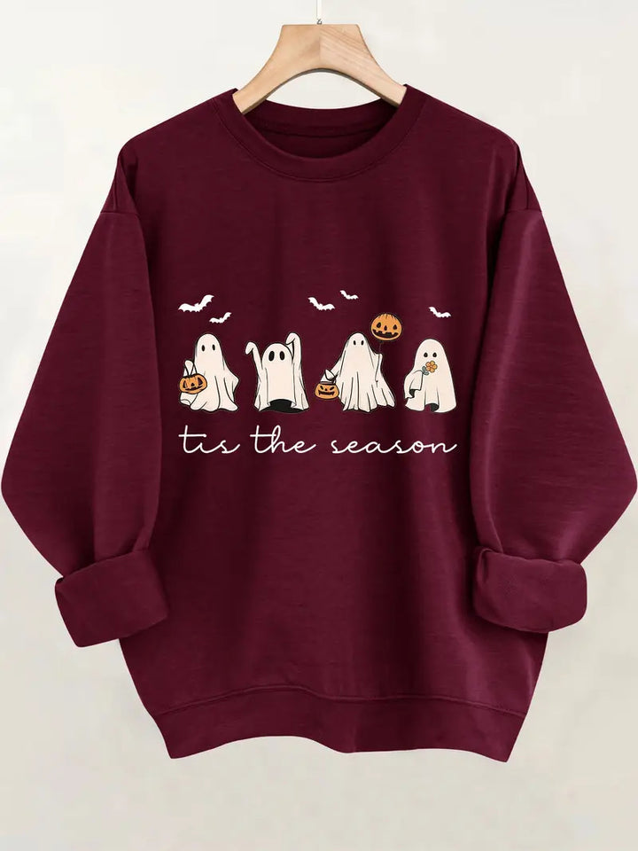 Kvinders sweatshirt med muntert Halloween-motiv og afslappet snit Stilla