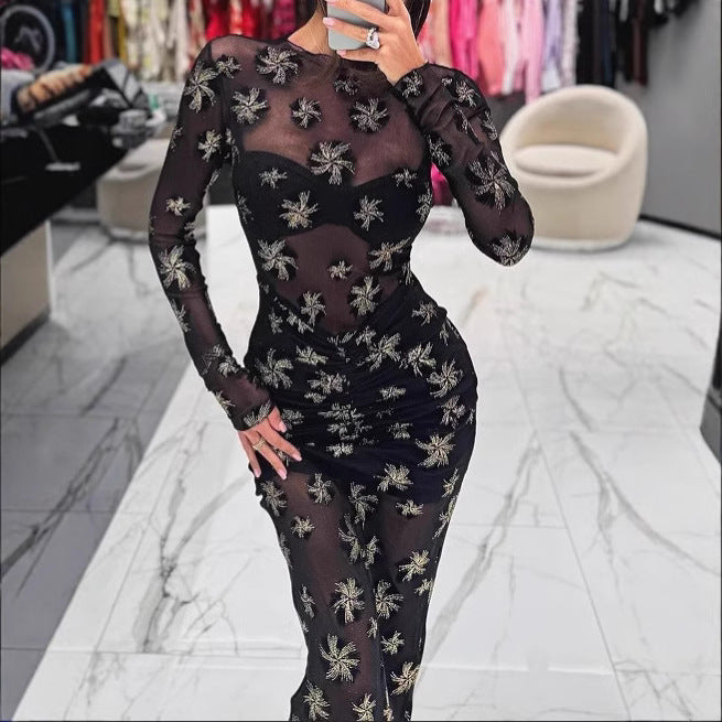 Femme Transparent Bestikset Maxikjole Stilla