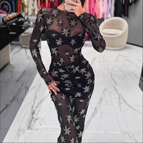 Femme Transparent Bestikset Maxikjole Stilla