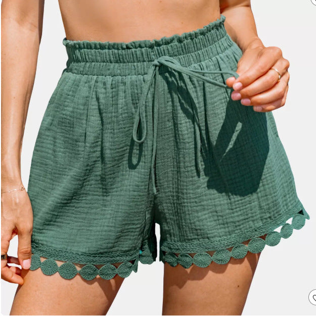 Dame sommerlige shorts med spidsbesætning Skovae