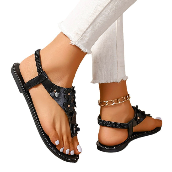 Dame toe-post sandaler med moderigtige paillet-applikationer og ergonomisk fodseng Stilla