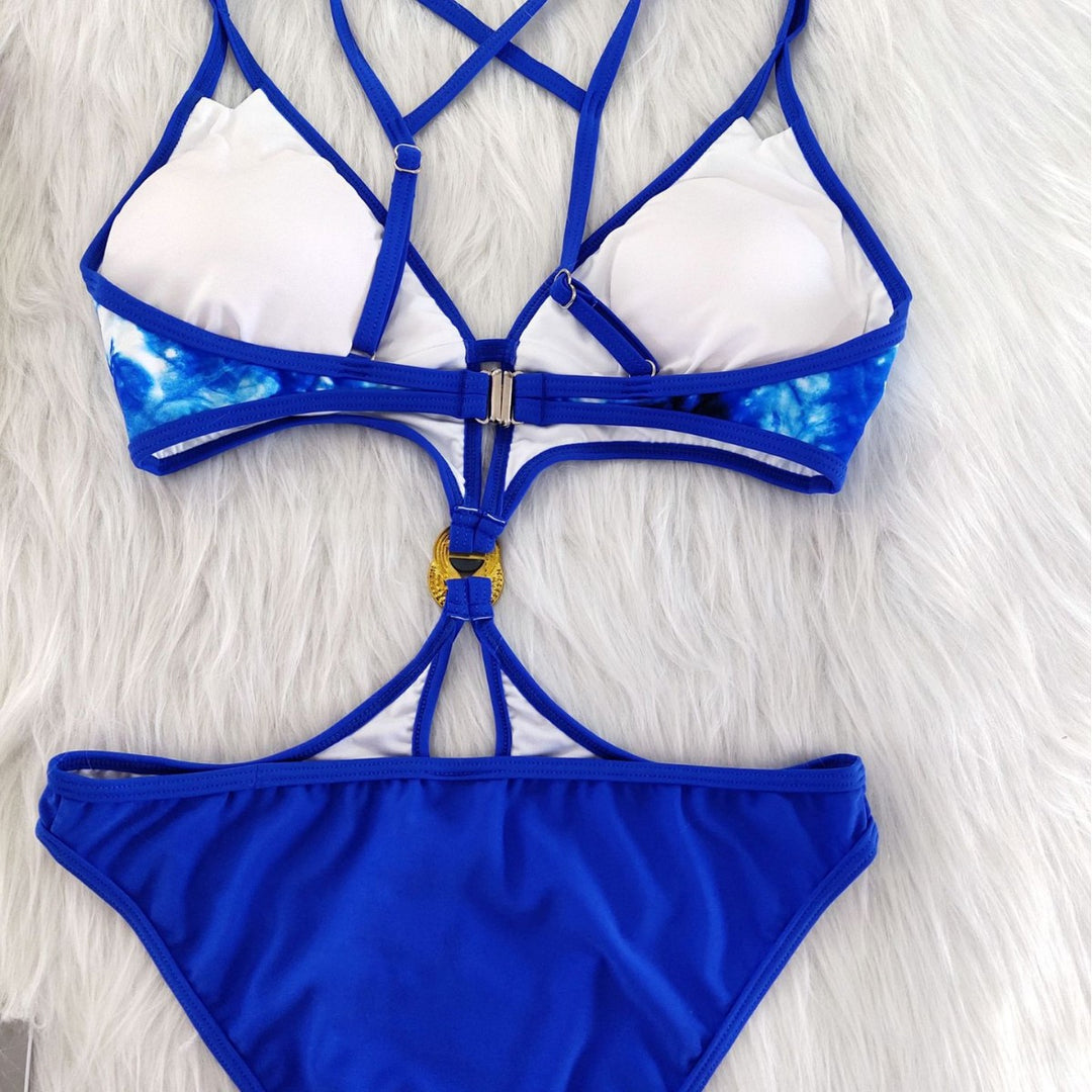 Dame Cut-Out Bikini-Sæt med raffinerede stropdetaljer Skovae