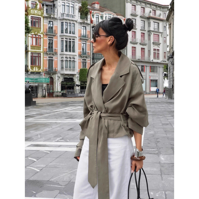 Dame Oversized Trenchcoat med flot bælte Stilla