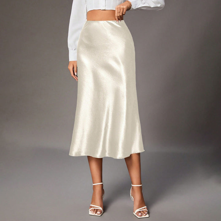 Dame Elegant A-linje Satin nederdel med flydende snit Skovae