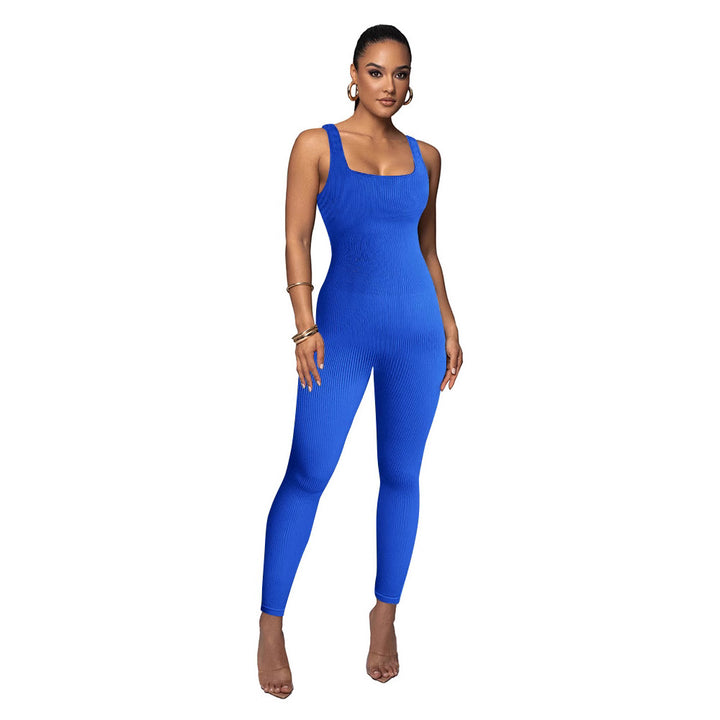 Dame figurtilpasset jumpsuit med ribstruktur Stilla