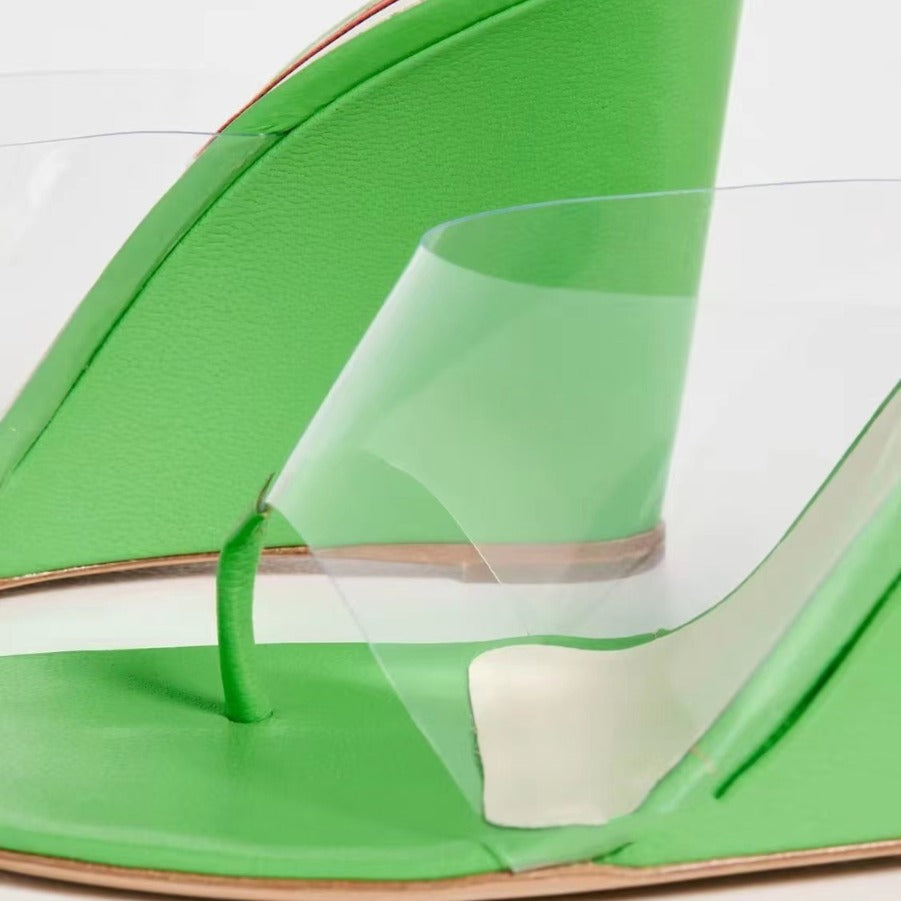 Femme Transparente Wedge Slide Sandaler Stilla
