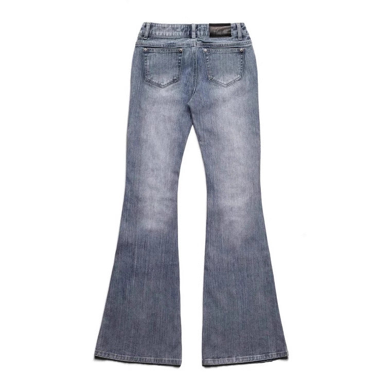 Dame Mode Bootcut-Jeans med glitrende nitter Skovae