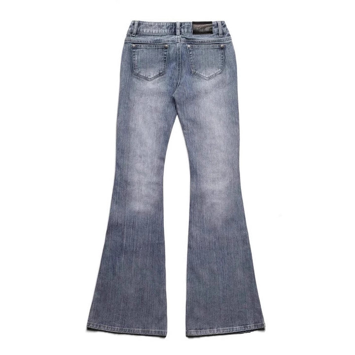 Dame Mode Bootcut-Jeans med glitrende nitter Skovae