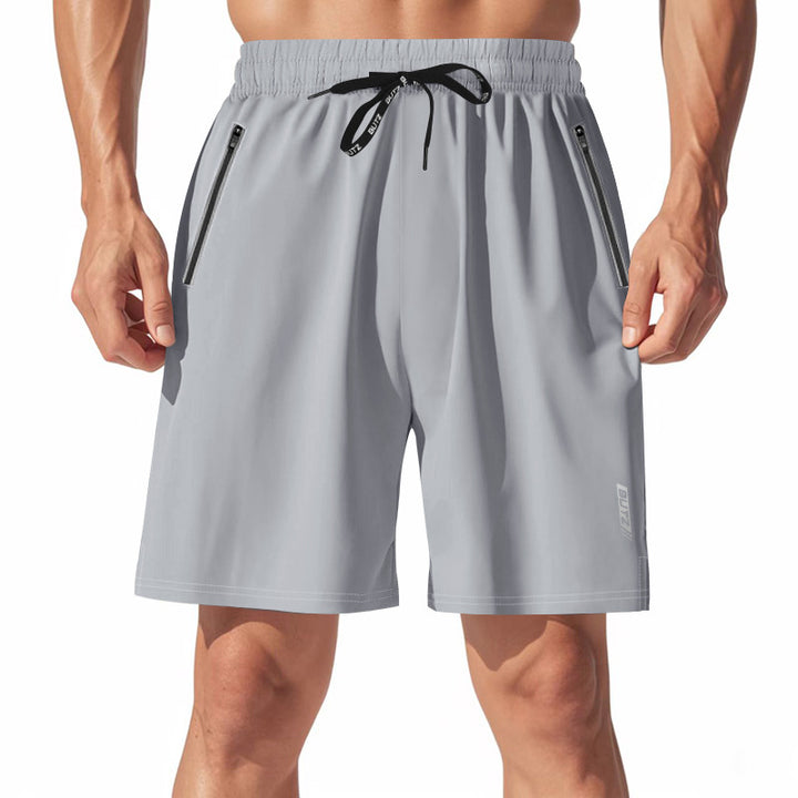 Herrer Sport Shorts med elastisk livvidde og praktiske lynlås-lommer Stilla