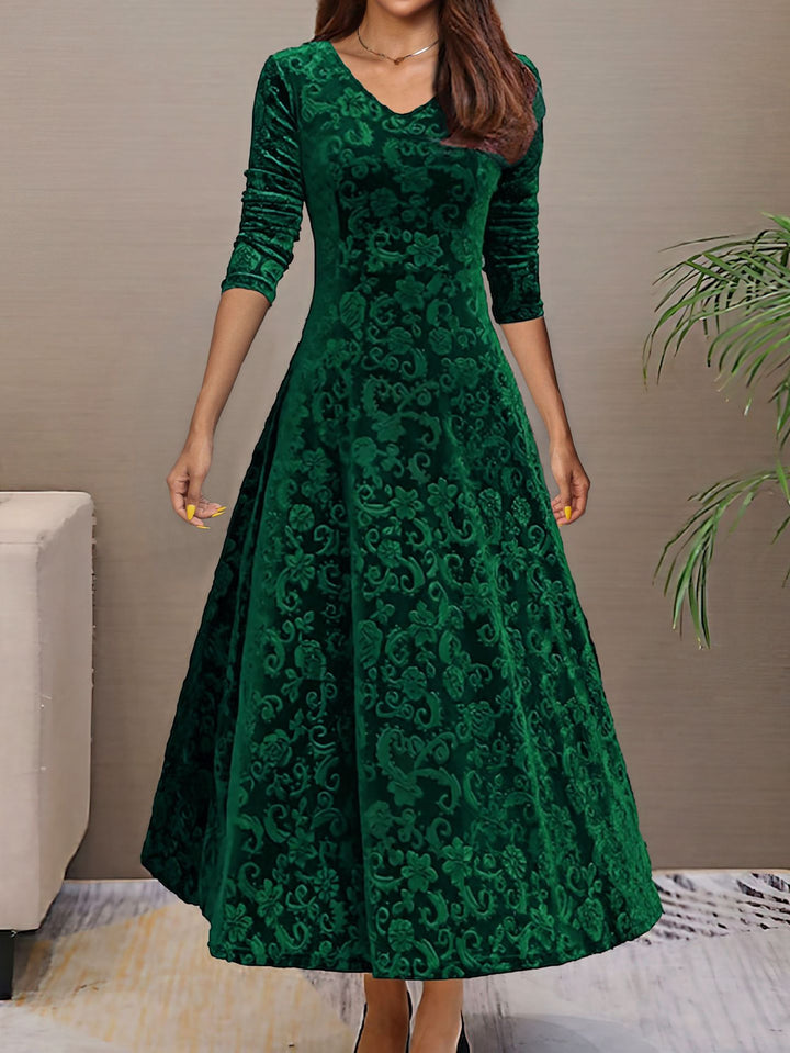 Dame Elegante og kvalitets samtdress med V-udskæring og lange ærmer Stilla