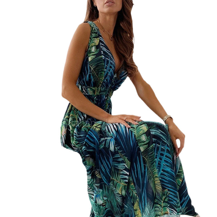 Dame Maxi-strandkjole med raffinerede cut-out-detaljer og elastisk talje Stilla