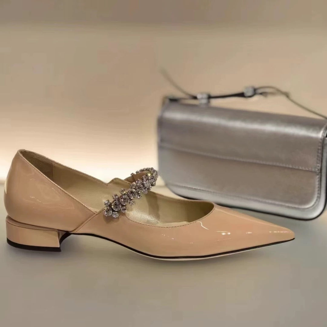 Dame elegante spænde pumps med funklen sten detaljer Stilla