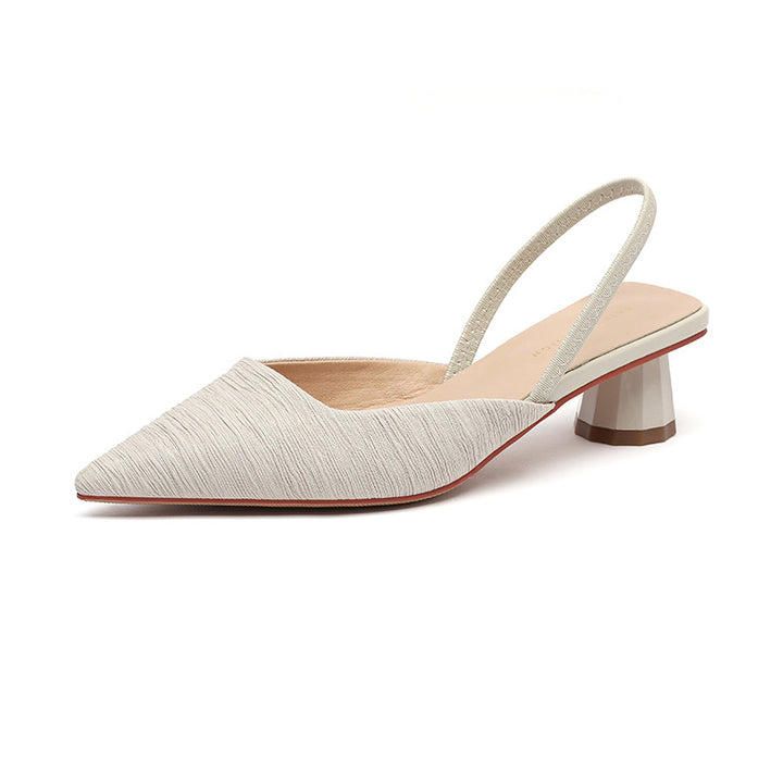 Dame Chic Slingback-hæle med unikt struktureret stof og moderne blokhæle Stilla