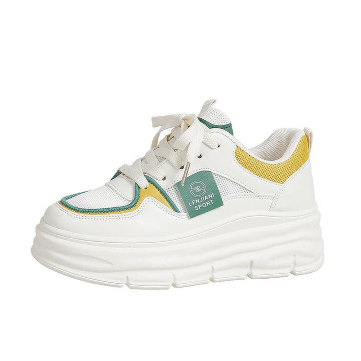 Dame Sporty Plateau-Sneakers med åndbart mesh-overflade og innovativ bærekomfort Stilla