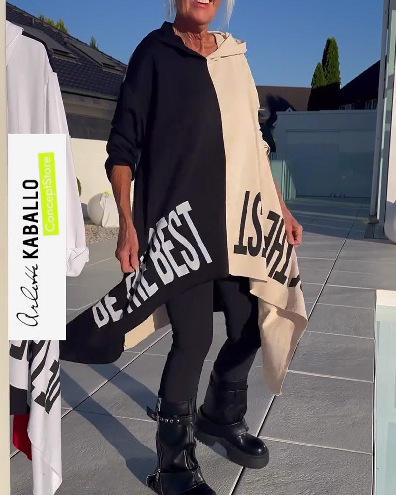 Kvinders oversized hoodie med kontrasterende elementer Stilla