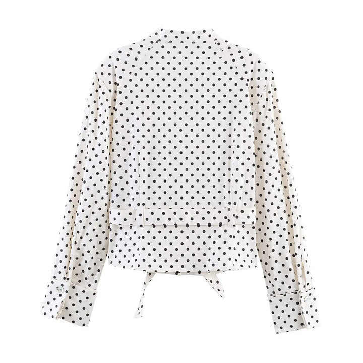 Dame leggings med moderne prikkedesign og elastisk linning Skovae