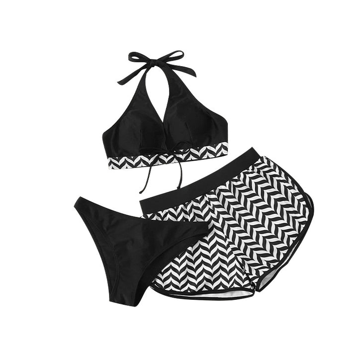 Dame bikini-sæt med dyb v-hals og sporty high-waist trusse Stilla
