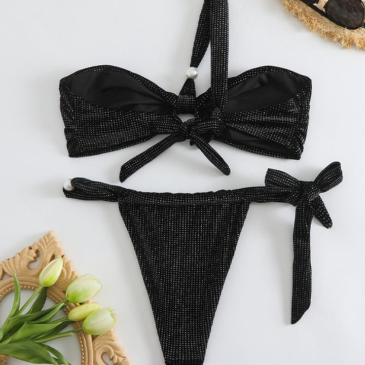 Dame Bikini-sæt med elegant sløjfedetalje og funklende accenter Stilla