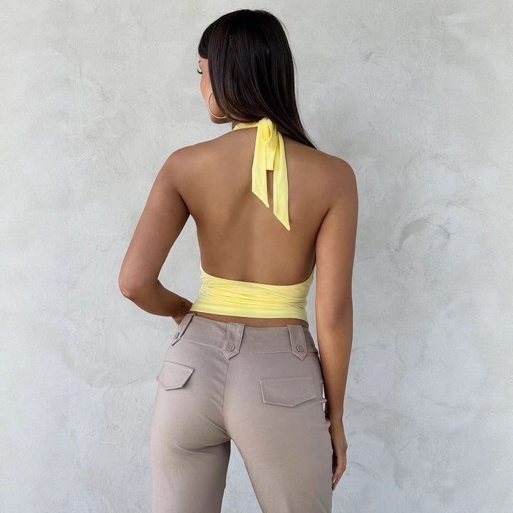 Damer Crop-top med raffineret knudedetalje Skovae