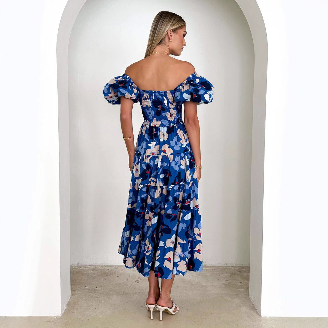 Dame elegant og luftig sommerkjole med flæsedetaljer Stilla