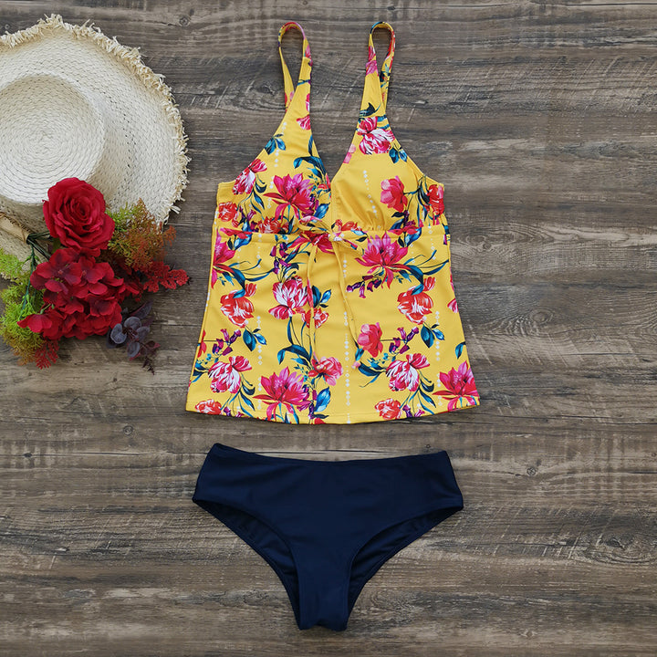 Dame Tankini med blomster Overtøj og elegante bukser Stilla