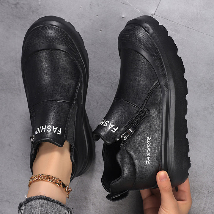 Dame nan Plateau-Sneaker med sidelås, polstret komfort fodseng og profileret sålprofil Skovae