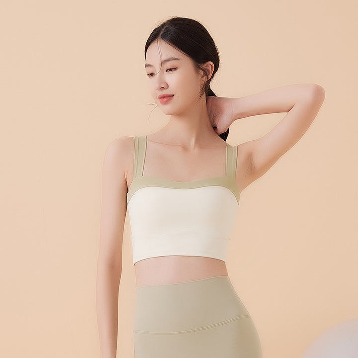 Dame sporty bustier med modisch cut-out og justerbare stropper Stilla