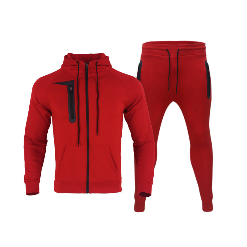Herrer sporty hoodie sæt med innovativt design og praktiske lynlåslommer Stilla