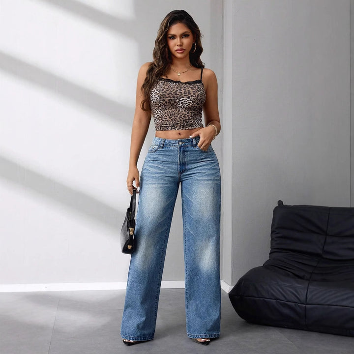 Dame bredskårede højredede jeans i en afslappet vintage stil Stilla