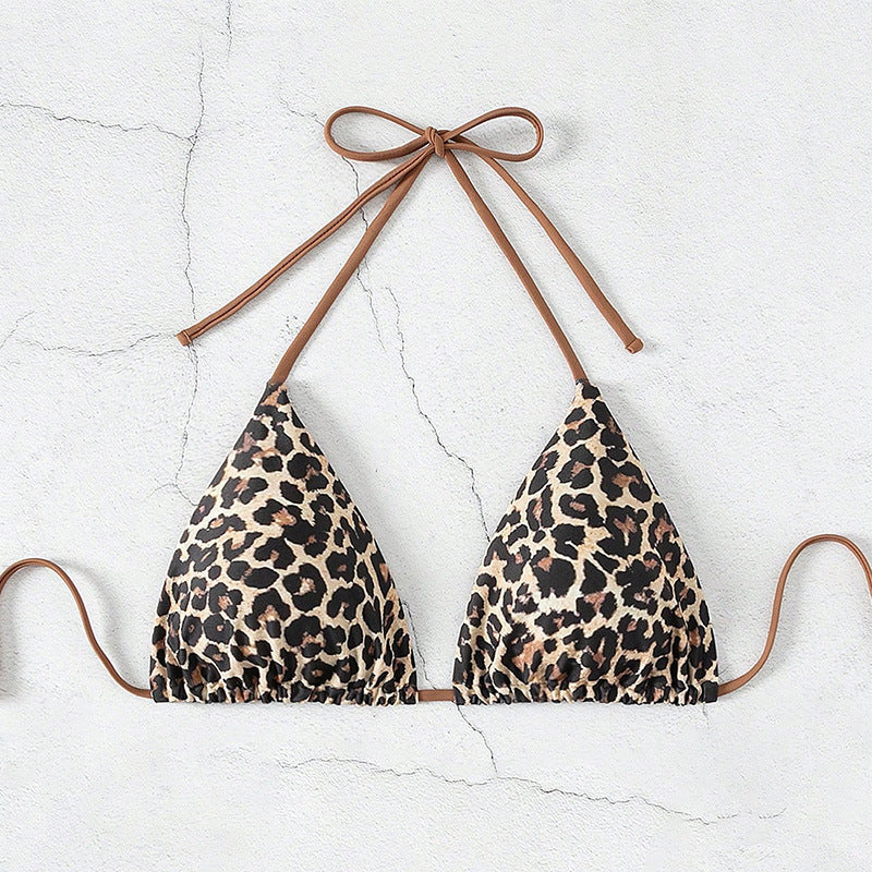 Dame triangel-bikini med legende leopardmønster Skovae