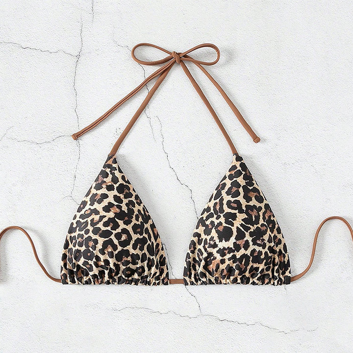 Dame triangel-bikini med legende leopardmønster Skovae