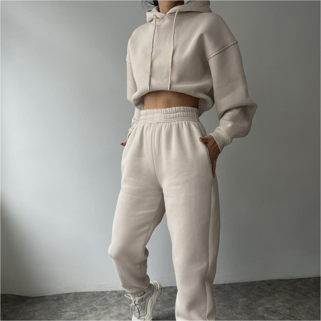 Dame moderigtigt og afslappet hoodie-sæt med bred pasform Stilla