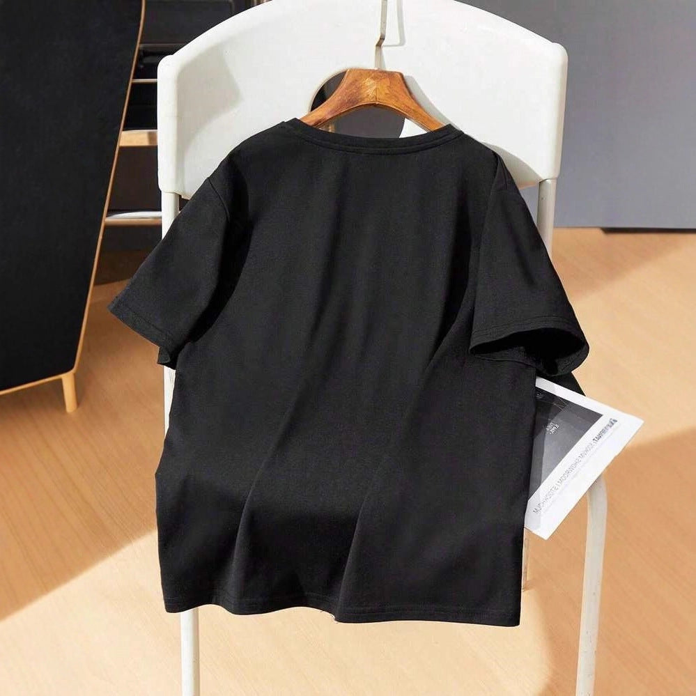 Dame oversized grafik T-shirt med urban design Skovae