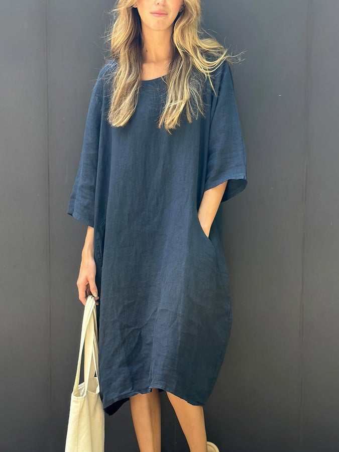 Dame luftigt Kaftan-kjole med praktiske lommer Stilla