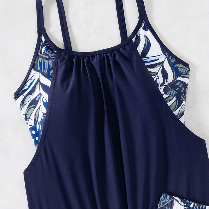 Dame Tankini sæt med blomster mønster og behagelige shorts Skovae