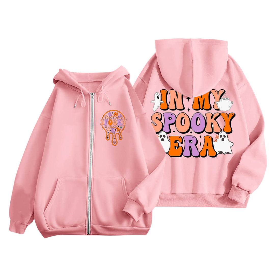 Kvinders hoodie med creepy print og kængurulommer Stilla