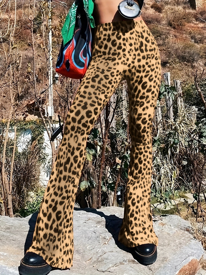 Dame Flared Leopardmønster-Bukser Stilla