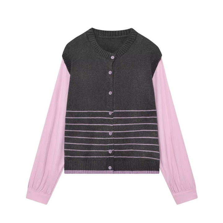 Dame mode cardigan med elegante kontraster Stilla