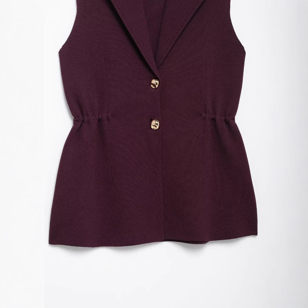 Dame Moderne Vest med taljeret Silhuet og elegante Knapdetaljer Stilla