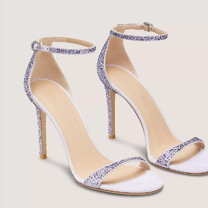 Dame-rhinestone-dekoreret stiletto-hæle med justerbar rem Stilla