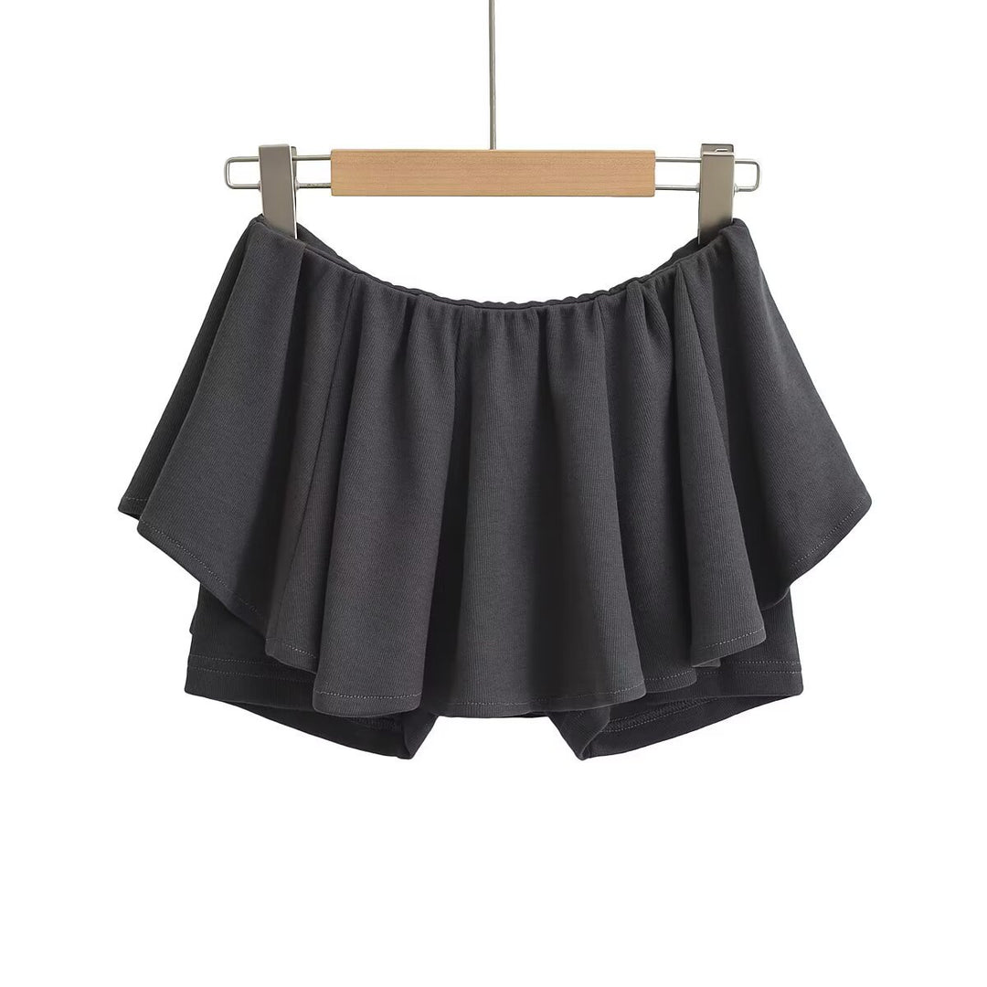 Dame trendy Flattershorts med voluminoøs kant Stilla