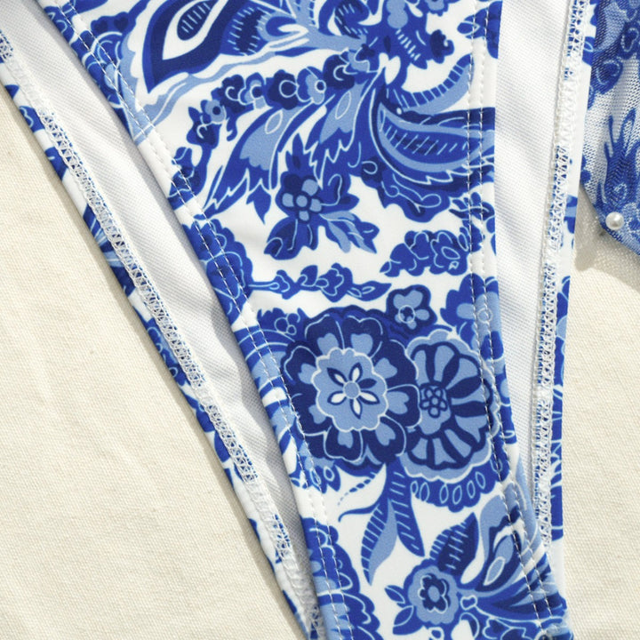 Dame Triangel-Bikini med blomsterdesign Skovae