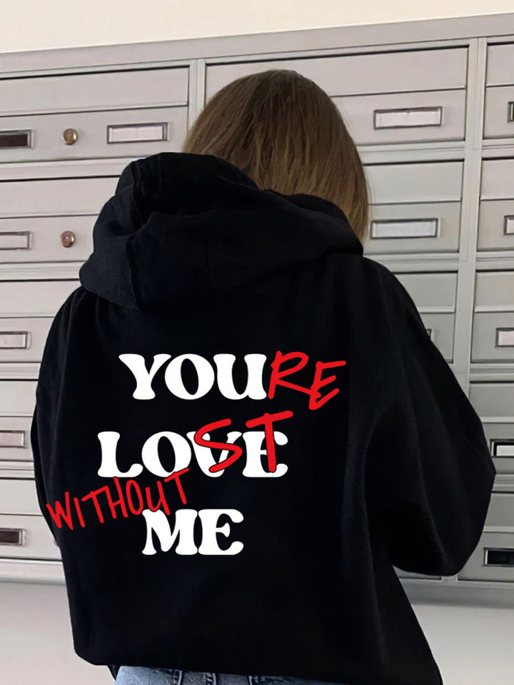 Kvinder Oversized Hoodie med Inspirerende Print Skovae
