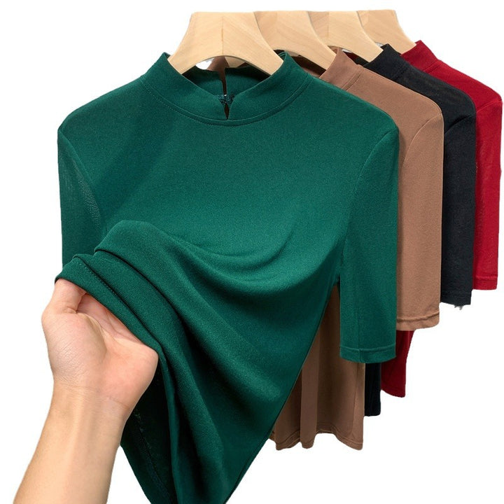 Dame Turtleneck-Shirt lavet af blødt stretchmateriale med figursyet snit Stilla
