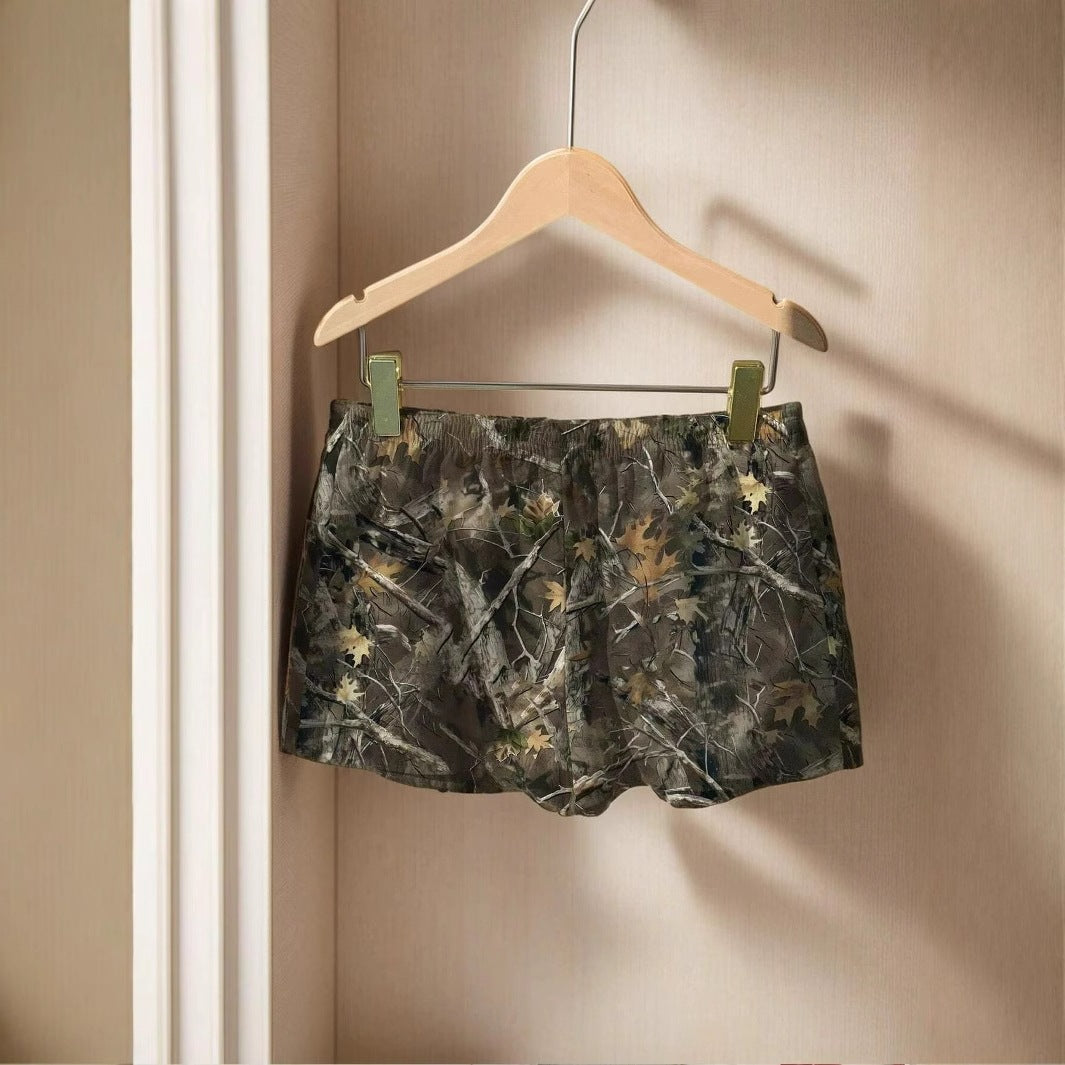 Dame camouflage fritidsbukser med elastisk talje og snøre Stilla